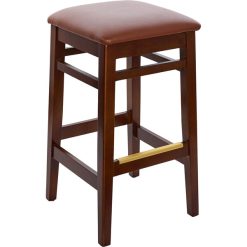 Flash Sale ✨ BFM Seating Stockton Dark Walnut Beechwood Square Backless Barstool With 2" Light Brown Vinyl Seat ????