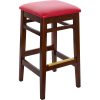 Coupon ???? BFM Seating Stockton Dark Walnut Beechwood Square Backless Barstool With 2" Red Vinyl Seat ???? -Lancaster Shop unnamed file 1888