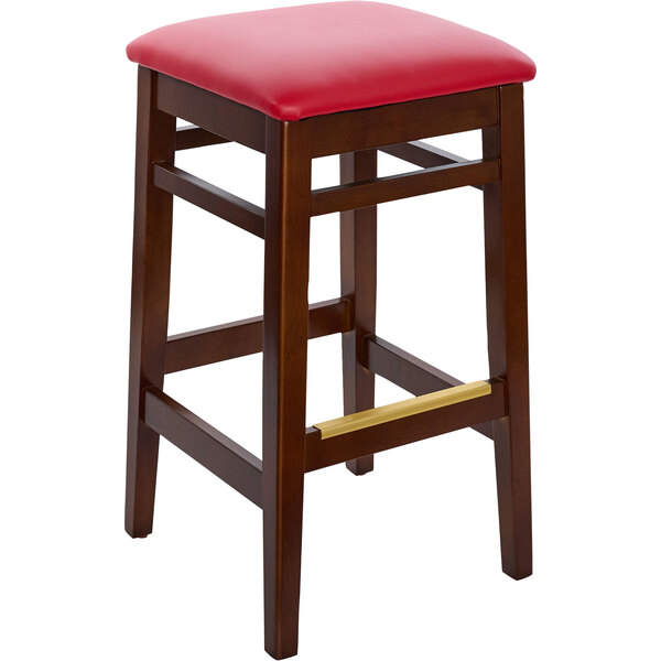 BFM Seating Stockton Dark Walnut Beechwood Square Backless Barstool with 2" Red Vinyl Seat Coupon ???? BFM Seating Stockton Dark Walnut Beechwood Square Backless Barstool With 2" Red Vinyl Seat ???? -Lancaster Shop unnamed file 1888
