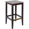 Brand new ???? BFM Seating Stockton Dark Walnut Beechwood Square Backless Barstool With Relic Farmhouse Seat ????