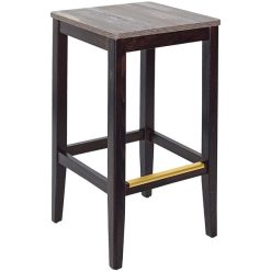 Brand new ???? BFM Seating Stockton Dark Walnut Beechwood Square Backless Barstool With Relic Farmhouse Seat ????