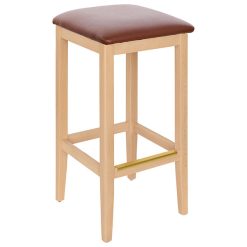 Buy ???? BFM Seating Stockton Natural Beechwood Square Backless Barstool With 2" Light Brown Vinyl Seat ❤️
