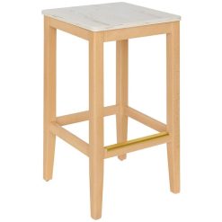 Hot Sale ???? BFM Seating Stockton Natural Beechwood Square Backless Barstool With Relic Antique Wash Seat ????