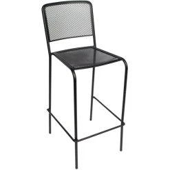 Outlet ⌛ BFM Seating SU1300BBL Chesapeake Outdoor / Indoor Stackable Black Steel Bar Height Chair ❤️