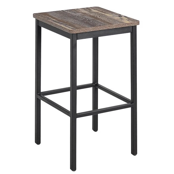 Promo โญ BFM Seating Trent Sand Black Steel Backless Barstool With Relic Farmhouse Seat ๐