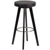 Budget ❤️ Flash Furniture CH-152601-BK-VY-GG Trenton Series Cappuccino Wood Bar Height Stool With Black Vinyl Seat ⌛