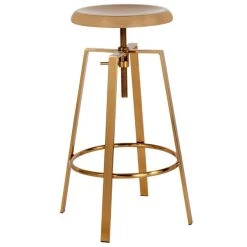 Cheap 🔥 Flash Furniture CH-181070-26S-GLD-GG Toledo Industrial Style Gold Bar Stool With Adjustable Height Seat ⭐