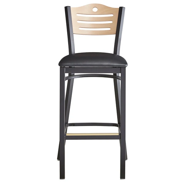 Discount ❤️ Lancaster Table & Seating Natural Finish Bar Height Bistro Chair With 2" Padded Seat 😍 - Image 5