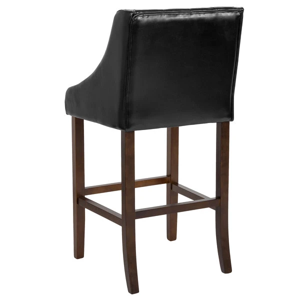 Cheap ✔️ Flash Furniture CH-182020-T-30-BK-GG Carmel Series Black Tufted Leather Bar Stool With Walnut Frame And Nail Trim Accents 👏 - Image 2