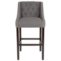 Hot Sale ✨ Flash Furniture CH-182020-T-30-DKGY-F-GG Carmel Series Dark Gray Tufted Fabric Bar Stool With Walnut Frame And Nail Trim Accent ???? -Lancaster Shop unnamed file 1939