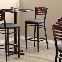 Best reviews of ???? Lancaster Table & Seating Mahogany Finish Bar Height Bistro Chair With 2" Dark Gray Padded Seat ????
