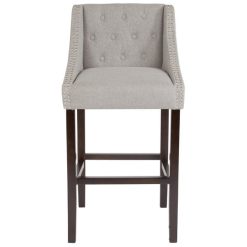Hot Sale ❤️ Flash Furniture CH-182020-T-30-LTGY-F-GG Carmel Series Light Gray Tufted Fabric Bar Stool With Walnut Frame And Nail Trim Accent ⭐ -Lancaster Shop unnamed file 1942