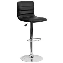 Wholesale 🛒 Flash Furniture CH-92023-1-BK-GG Black Vinyl Contemporary Adjustable Height Barstool ✔️
