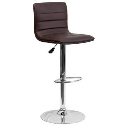 Wholesale 💯 Flash Furniture CH-92023-1-BRN-GG Brown Vinyl Contemporary Adjustable Height Barstool 🎁