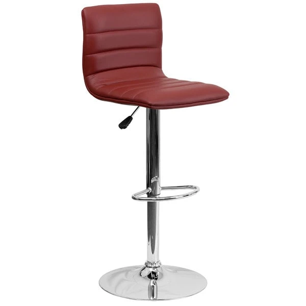 Deals 🤩 Flash Furniture CH-92023-1-BURG-GG Burgundy Vinyl Contemporary Adjustable Height Barstool ⭐