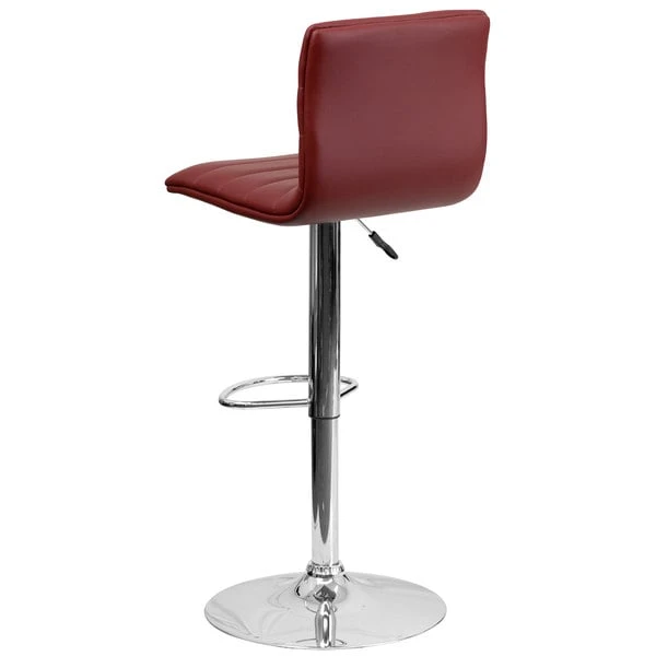 Deals 🤩 Flash Furniture CH-92023-1-BURG-GG Burgundy Vinyl Contemporary Adjustable Height Barstool ⭐ - Image 2