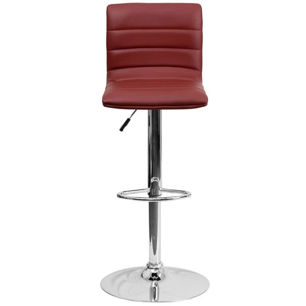Deals 🤩 Flash Furniture CH-92023-1-BURG-GG Burgundy Vinyl Contemporary Adjustable Height Barstool ⭐ - Image 3