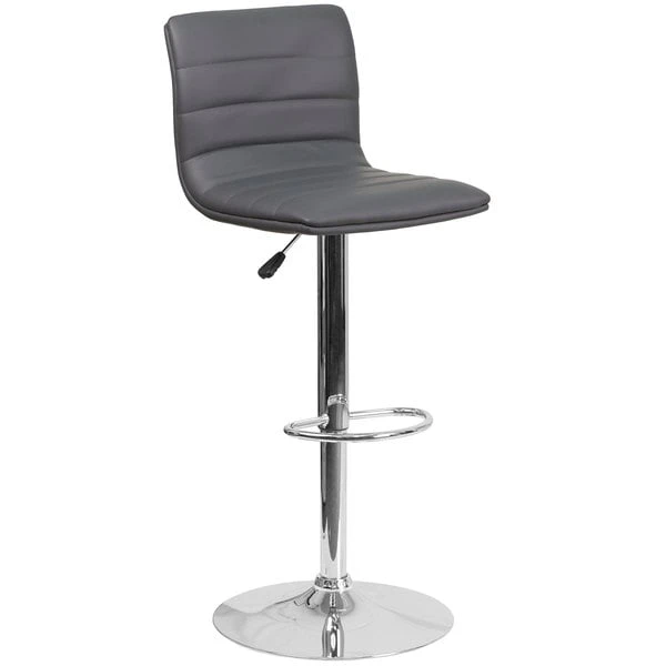 Buy 👍 Flash Furniture CH-92023-1-GY-GG Gray Vinyl Contemporary Adjustable Height Barstool 💯