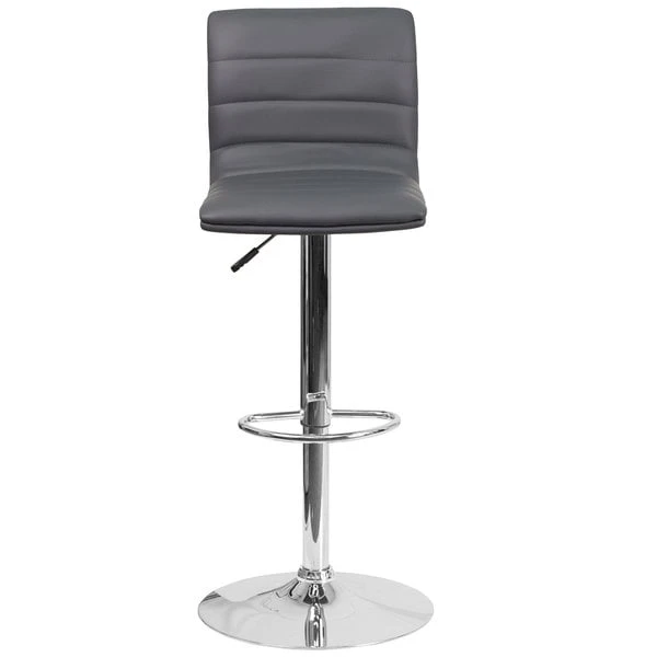Buy 👍 Flash Furniture CH-92023-1-GY-GG Gray Vinyl Contemporary Adjustable Height Barstool 💯 - Image 3