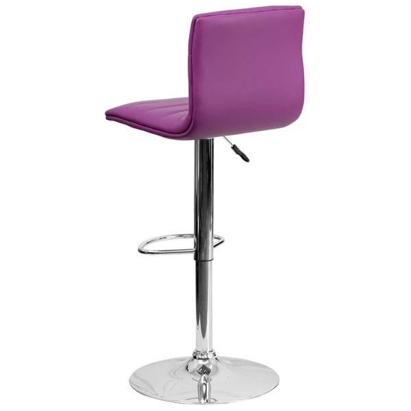 Hot Sale 👍 Flash Furniture CH-92023-1-PUR-GG Purple Vinyl Contemporary Adjustable Height Barstool 🎁 - Image 2