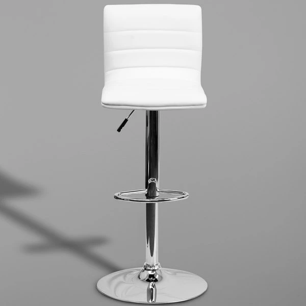 Brand new 😀 Flash Furniture CH-92023-1-WH-GG White Vinyl Contemporary Adjustable Height Barstool 🎁 - Image 3