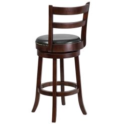 Cheap ⭐ Flash Furniture TA-16029-CA-GG Cappuccino Wood Bar Height Ladder Back Stool With Black Leather Swivel Seat ???? -Lancaster Shop unnamed file 1975