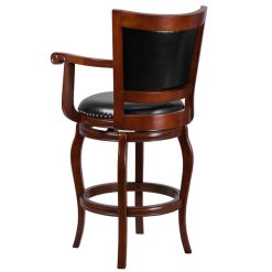Buy ???? Flash Furniture TA-21259-CHY-GG Cherry Wood Bar Height Panel Back Stool With Arms And Black Leather Swivel Seat ⭐ -Lancaster Shop unnamed file 1978