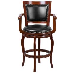 Buy ???? Flash Furniture TA-21259-CHY-GG Cherry Wood Bar Height Panel Back Stool With Arms And Black Leather Swivel Seat ⭐ -Lancaster Shop unnamed file 1979