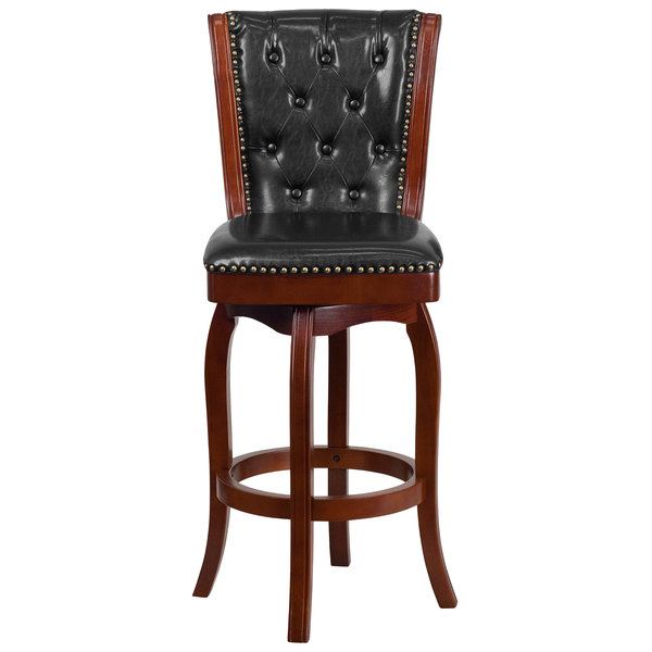 Flash Furniture TA-240130-CHY-GG Cherry Wood Bar Height Button Tufted Back Stool with Black Leather Swivel Seat Best deal ✨ Flash Furniture TA-240130-CHY-GG Cherry Wood Bar Height Button Tufted Back Stool With Black Leather Swivel Seat ???? -Lancaster Shop unnamed file 1988