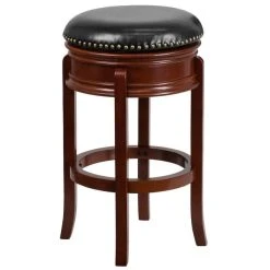 Brand new 🔥 Flash Furniture TA-68829-LC-GG Light Cherry Wood Bar Height Stool With Black Leather Swivel Seat 🎁