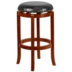 Best Pirce 🎉 Flash Furniture TA-68929-LC-GG Light Cherry Bar Height Stool With Black Leather Swivel Seat ⌛