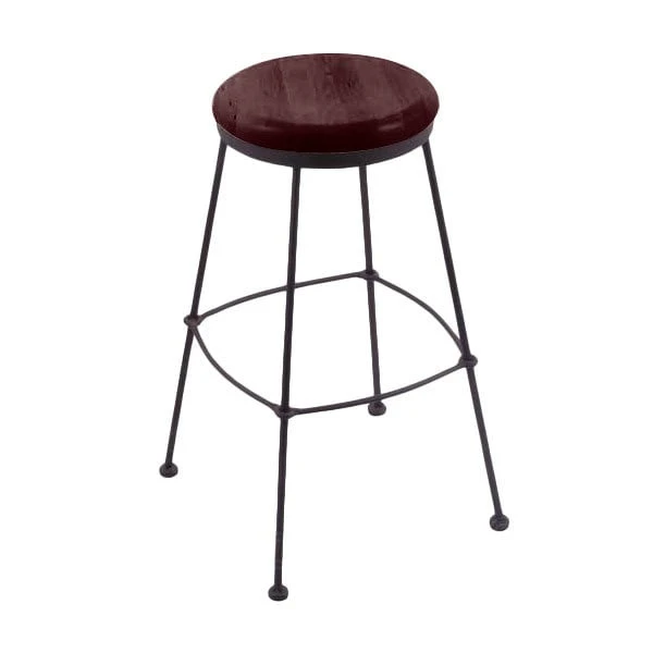 New 🔔 Holland Bar Stool 303030BWDCMpl Black Wrinkle Steel Bar Height Stool With Dark Cherry Maple Wood Seat 👍
