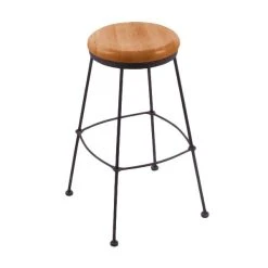 Best reviews of 🔥 Holland Bar Stool 303030BWMedOak Black Wrinkle Steel Bar Height Stool With Medium Oak Wood Seat 🔥