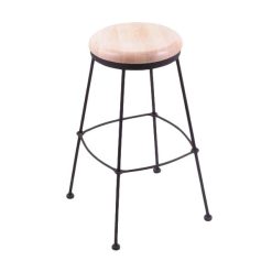 Best Pirce ???? Holland Bar Stool 303030BWNatMpl Black Wrinkle Steel Bar Height Stool With Natural Maple Wood Seat ⭐