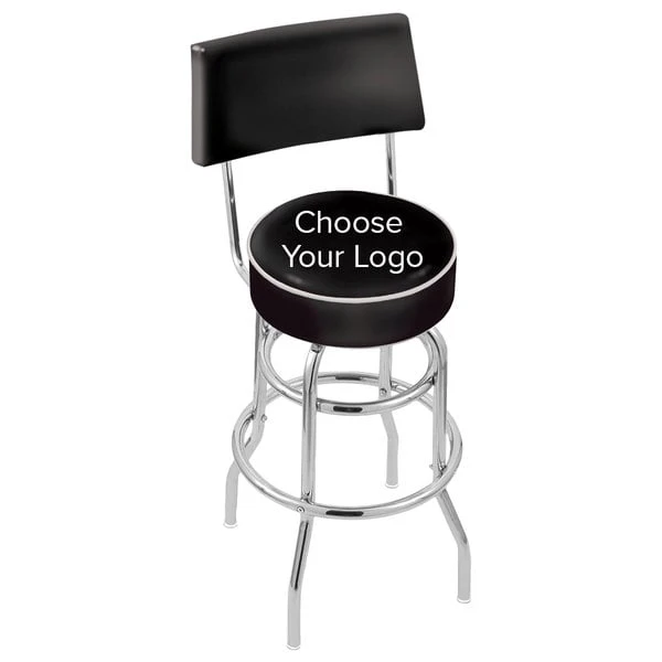 Wholesale 🎁 Holland Bar Stool Logo Double Ring Swivel Stool With Padded Back And Seat 🤩