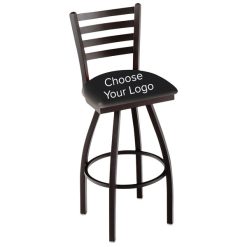 Promo ???? Holland Bar Stool Logo Swivel Stool With Ladder Back And Padded Seat ✨