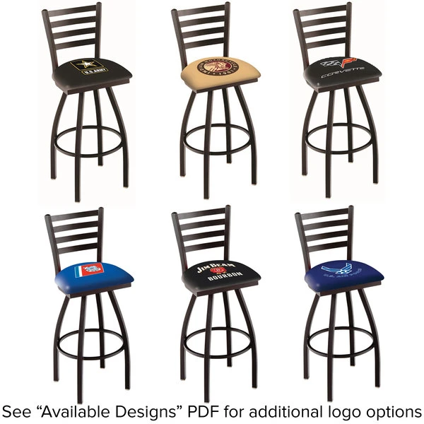 Promo ๐งจ Holland Bar Stool Logo Swivel Stool With Ladder Back And Padded Seat โจ - Image 2