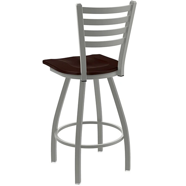 Budget 🌟 Holland Bar Stool XL 410 Jackie 30" Ladderback Swivel Bar Stool With Anodized Nickel Finish And Dark Cherry Maple Seat 👍 - Image 2
