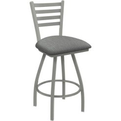 Wholesale ???? Holland Bar Stool XL 410 Jackie 30" Ladderback Swivel Bar Stool With Anodized Nickel Finish And Graph Alpine Seat ????
