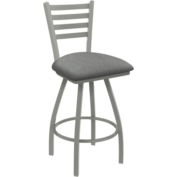 Wholesale 😀 Holland Bar Stool XL 410 Jackie 30" Ladderback Swivel Bar Stool With Anodized Nickel Finish And Graph Alpine Seat 🥰
