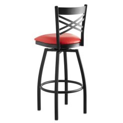 Discount ❤️ Lancaster Table & Seating Cross Back Bar Height Black Swivel Chair With Red Vinyl Seat ???? -Lancaster Shop unnamed file 206