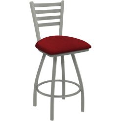 Budget ???? Holland Bar Stool XL 410 Jackie 30" Ladderback Swivel Bar Stool With Anodized Nickel Finish And Graph Ruby Seat ????