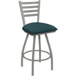 Budget ???? Holland Bar Stool XL 410 Jackie 30" Ladderback Swivel Bar Stool With Anodized Nickel Finish And Graph Tidal Seat ????