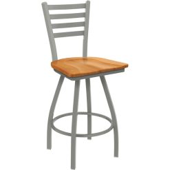 Best reviews of ✨ Holland Bar Stool XL 410 Jackie 30" Ladderback Swivel Bar Stool With Anodized Nickel Finish And Medium Maple Seat ????