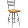 Brand new ???? Holland Bar Stool XL 410 Jackie 30" Ladderback Swivel Bar Stool With Anodized Nickel Finish And Medium Oak Seat ???? -Lancaster Shop unnamed file 2069