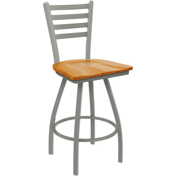 Holland Bar Stool XL 410 Jackie 30" Ladderback Swivel Bar Stool with Anodized Nickel Finish and Medium Oak Seat Brand new ???? Holland Bar Stool XL 410 Jackie 30" Ladderback Swivel Bar Stool With Anodized Nickel Finish And Medium Oak Seat ???? -Lancaster Shop unnamed file 2069