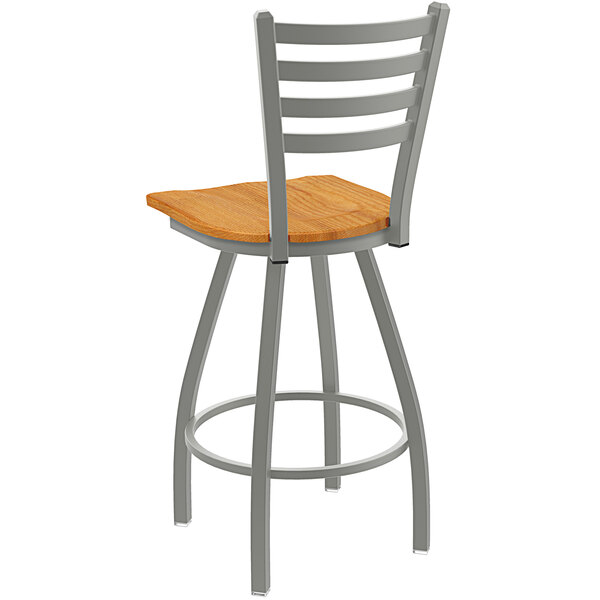 Holland Bar Stool XL 410 Jackie 30" Ladderback Swivel Bar Stool with Anodized Nickel Finish and Medium Oak Seat Brand new ???? Holland Bar Stool XL 410 Jackie 30" Ladderback Swivel Bar Stool With Anodized Nickel Finish And Medium Oak Seat ???? -Lancaster Shop unnamed file 2070