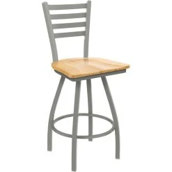 Budget ๐ Holland Bar Stool XL 410 Jackie 30" Ladderback Swivel Bar Stool With Anodized Nickel Finish And Natural Maple Seat ๐ฏ