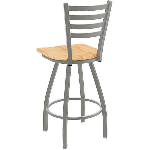 Budget ???? Holland Bar Stool XL 410 Jackie 30" Ladderback Swivel Bar Stool With Anodized Nickel Finish And Natural Maple Seat ???? 4 Budget ???? Holland Bar Stool XL 410 Jackie 30" Ladderback Swivel Bar Stool With Anodized Nickel Finish And Natural Maple Seat ???? - Image 2