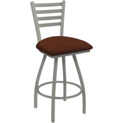 Promo ???? Holland Bar Stool XL 410 Jackie 30" Ladderback Swivel Bar Stool With Anodized Nickel Finish And Rein Adobe Seat ✔️